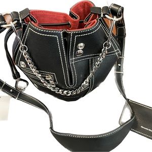 Alexander McQueen Biker bucket bag.